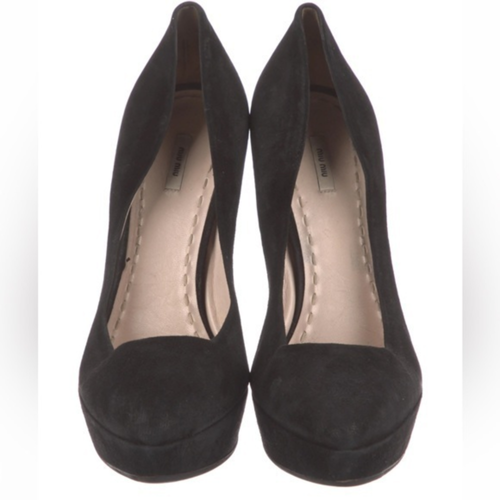 Miu Miu Suede‎ Pumps, Size 10, Authentic, Black